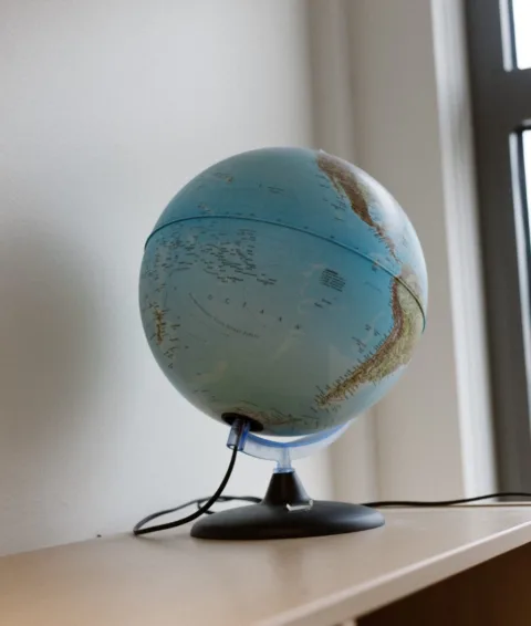 Wereldbol in klaslokaal